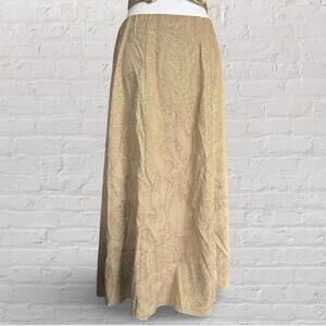 vintage paisley metallic gold maxi skirt